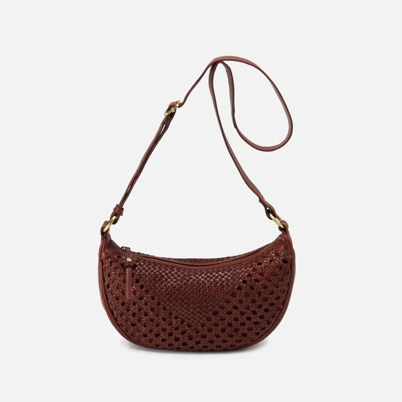 Hazel Sling In Woven Leather - Chestnut sold by HOBO
