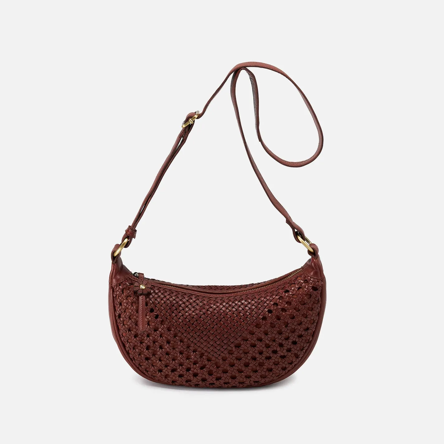 Hazel Sling In Woven Leather - Chestnut sold by HOBO
