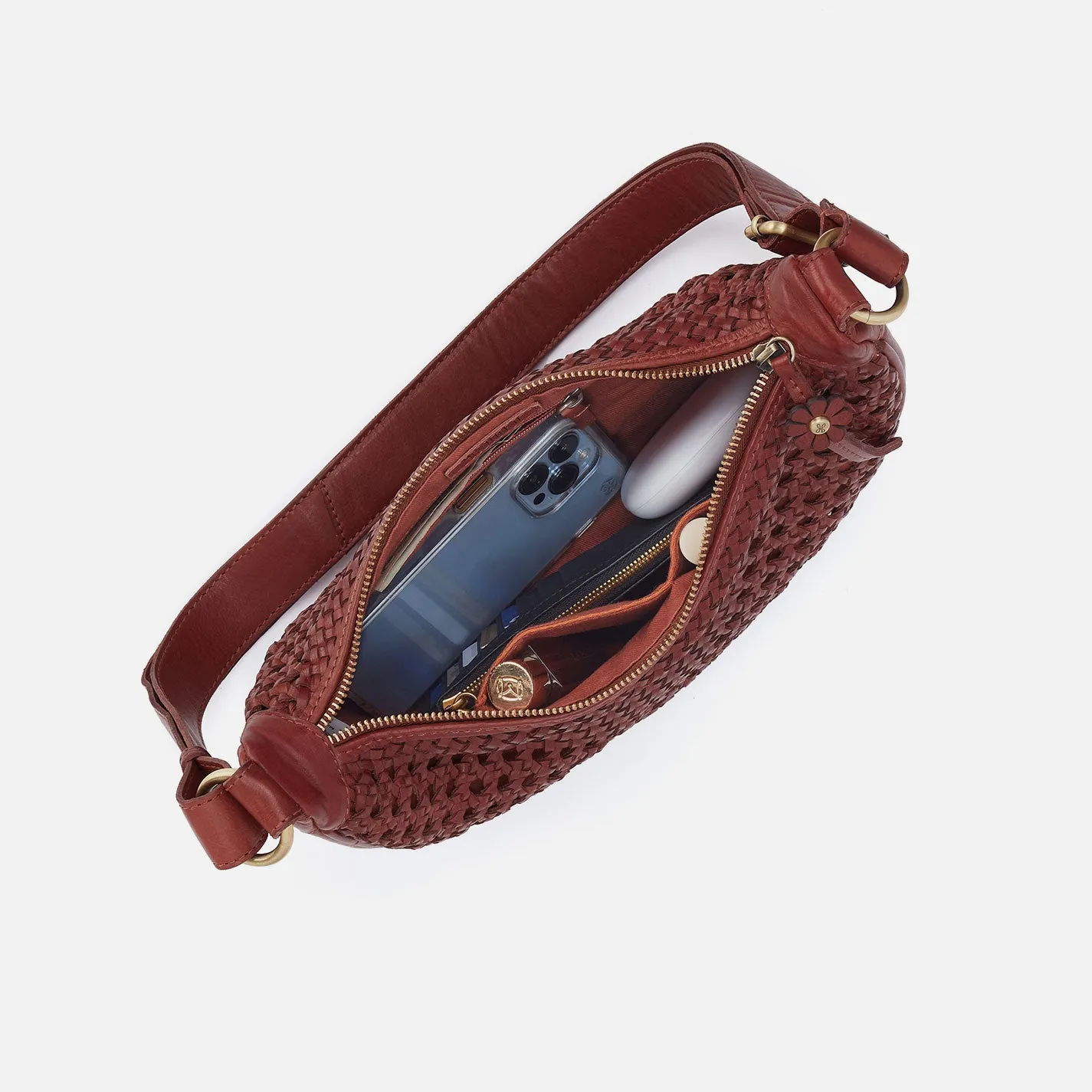 Hazel Sling In Woven Leather - Chestnut sold by HOBO product image thumbnail 4
