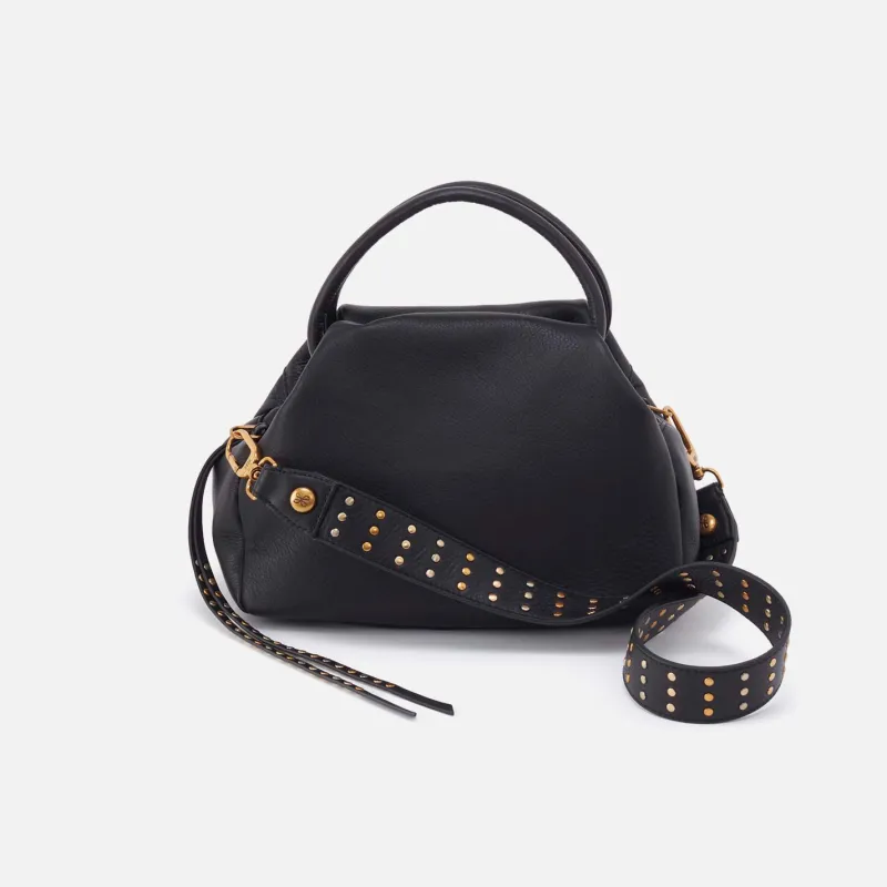 Darling Small Satchel in Pebbled Leather - Black made by HOBO