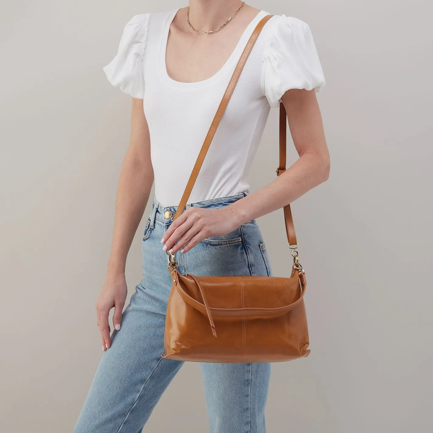 Avon Shoulder Bag In Polished Leather - Natural sold by HOBO product image thumbnail 3