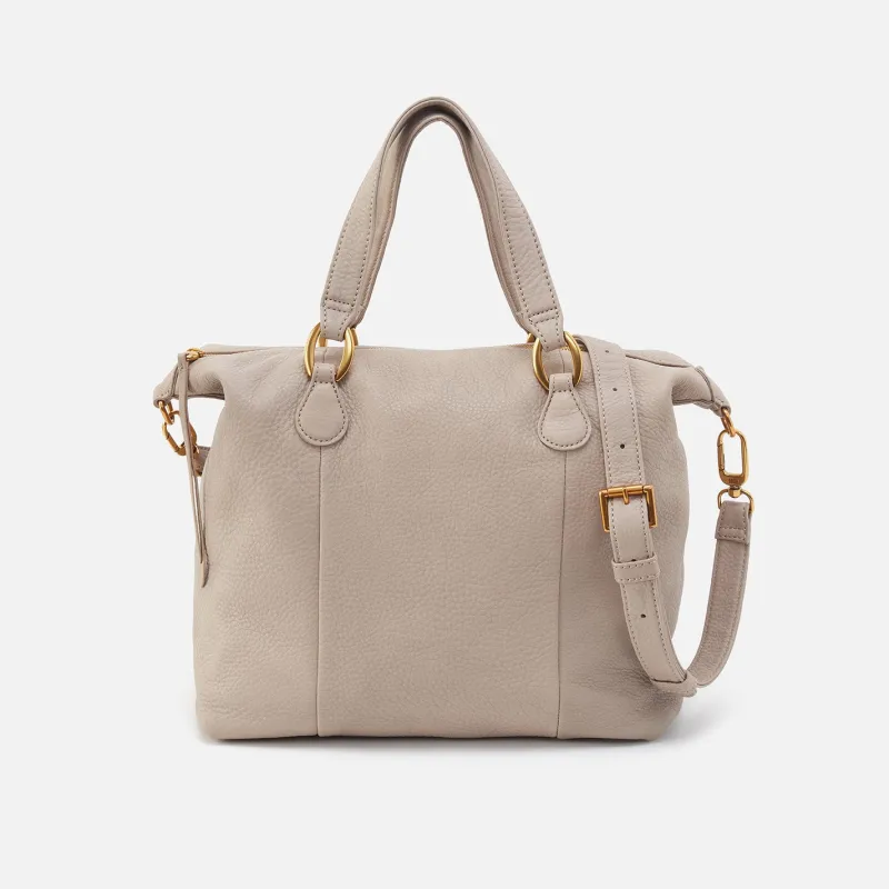 Harley Satchel In Pebbled Leather - Taupe sold by HOBO