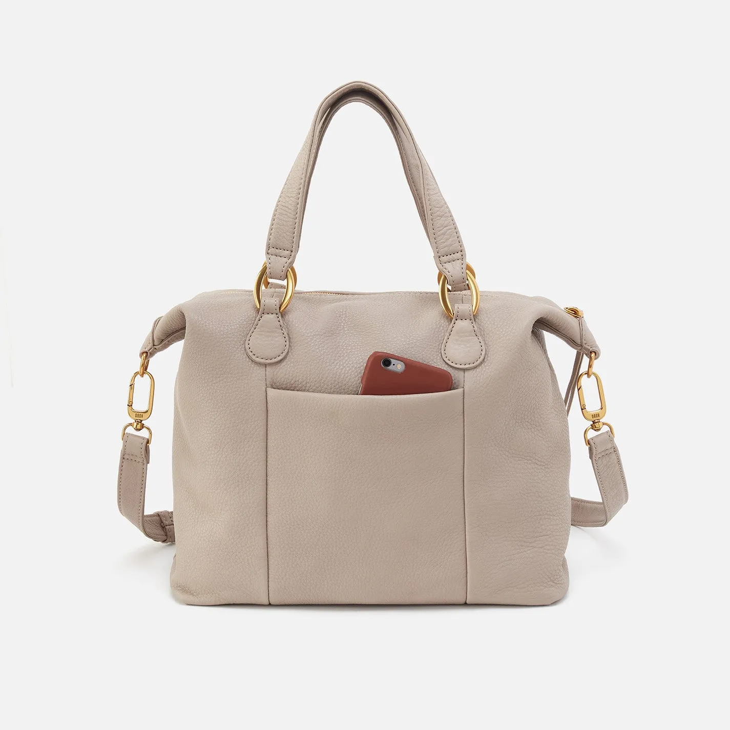 Harley Satchel In Pebbled Leather - Taupe sold by HOBO product image thumbnail 4
