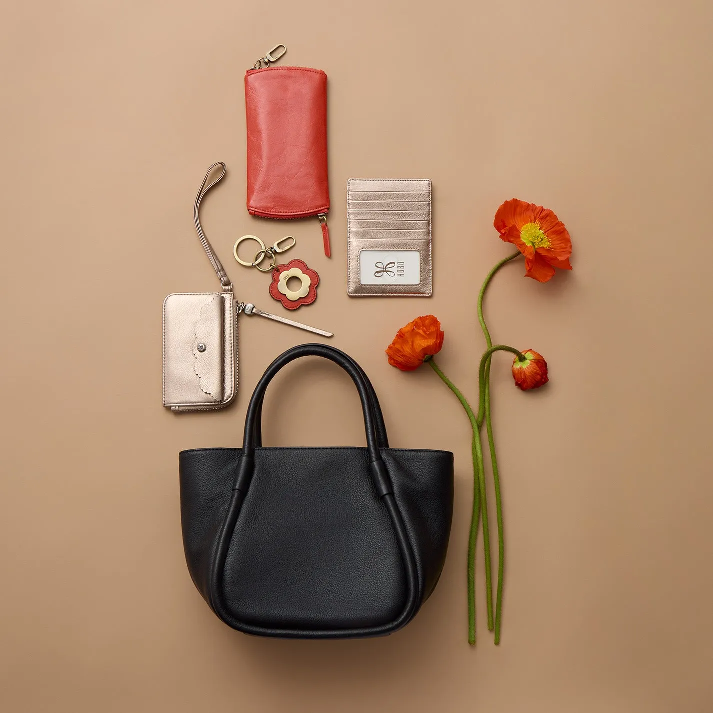 Tabby Card Wristlet In Metallic Leather - Cameo Quartz sold by HOBO product image thumbnail 2