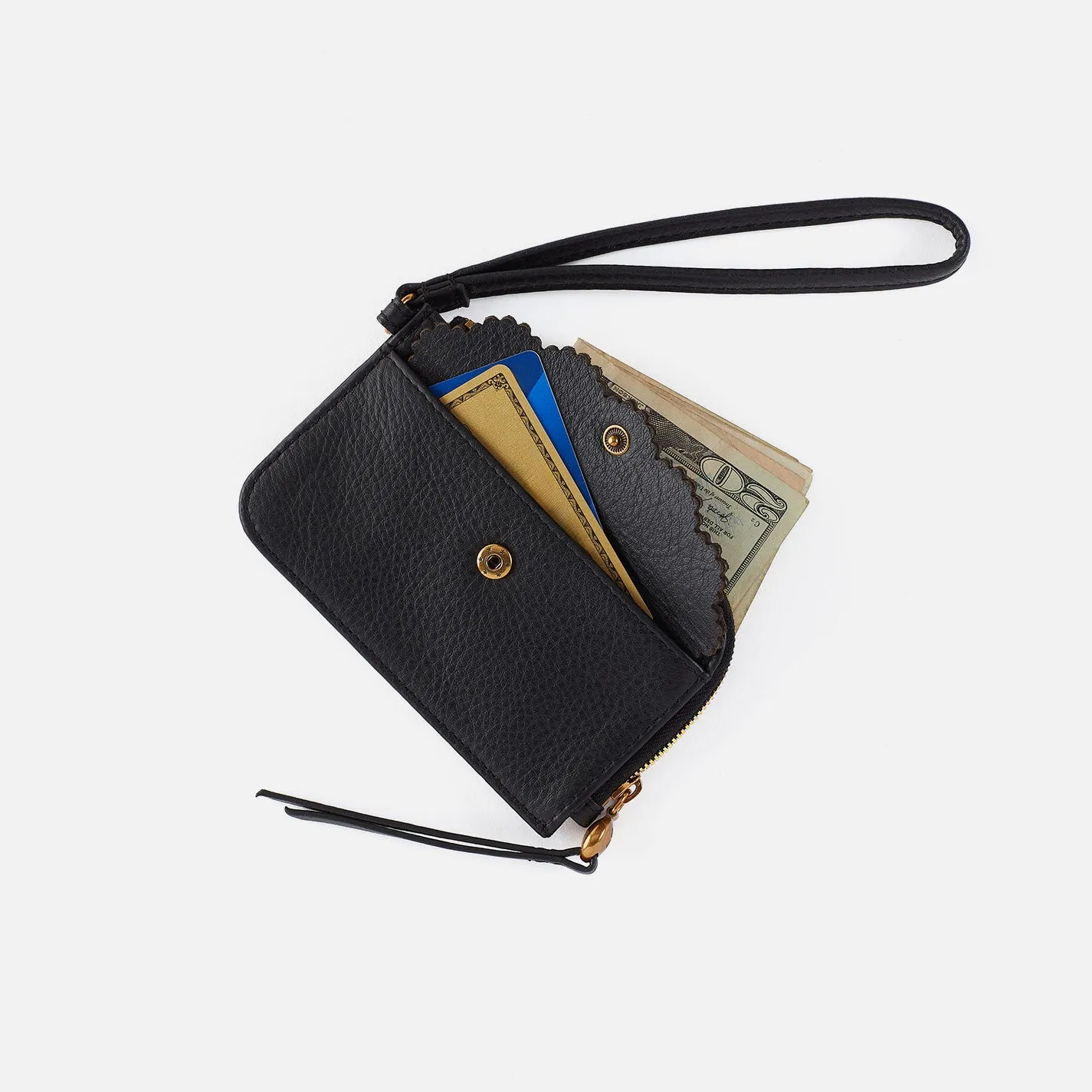 Tabby Card Wristlet In Metallic Leather - Cameo Quartz sold by HOBO product image thumbnail 4