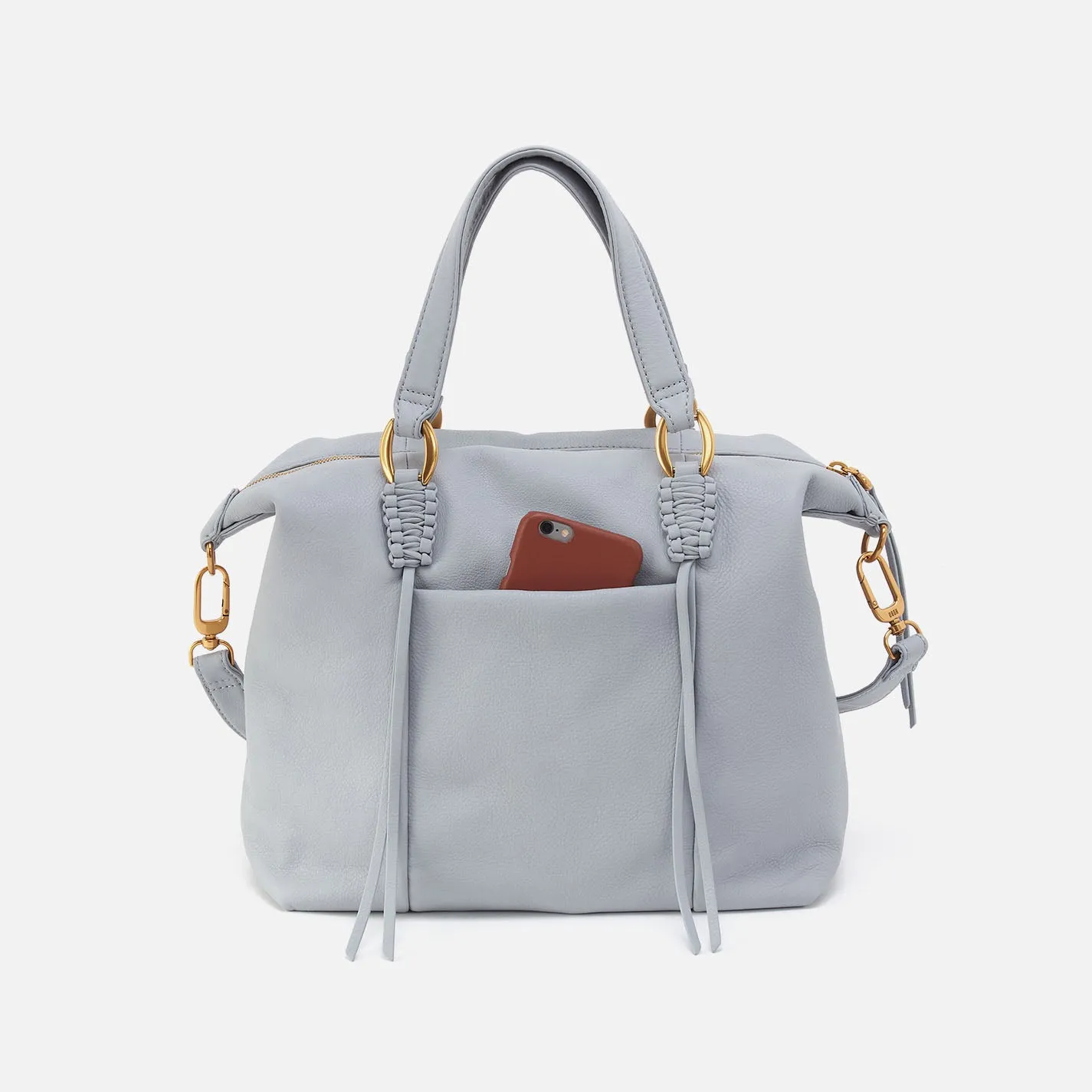 Harley Satchel In Pebbled Leather - Blue Pearl sold by HOBO product image thumbnail 5