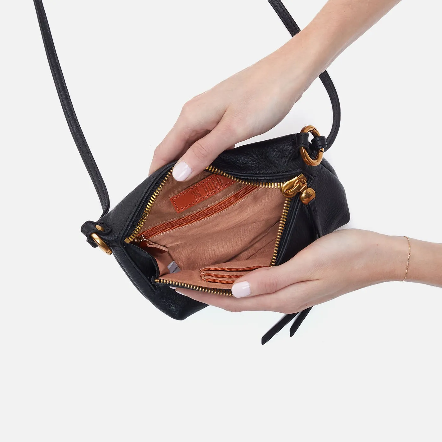 Run About Crossbody In Pebbled Leather - Black sold by HOBO product image thumbnail 3