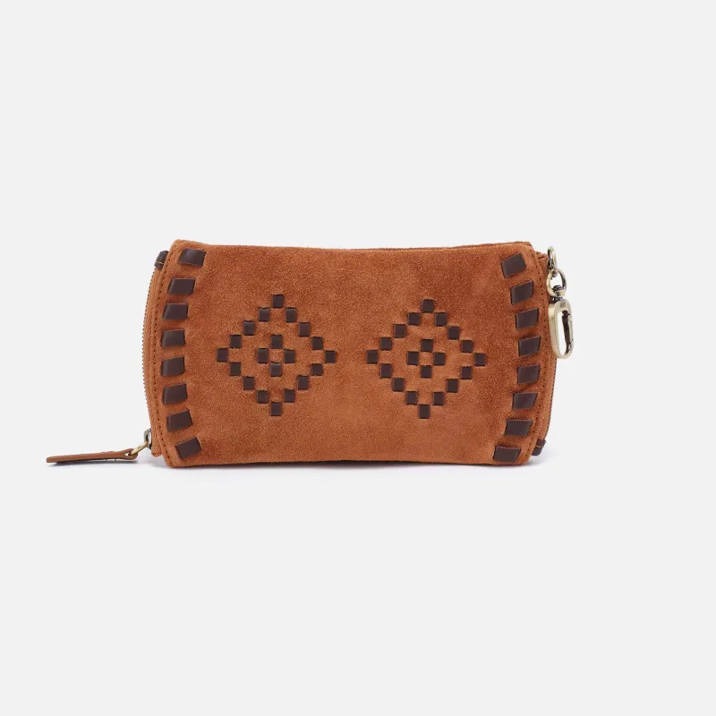 Spark Double Eyeglass Case in Suede Leather - Oak Barrel sold by HOBO