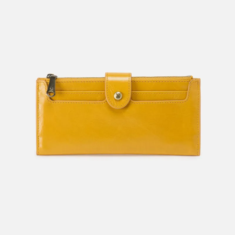 Dunn Continental Wallet In Polished Leather - Sun Glow sold by HOBO