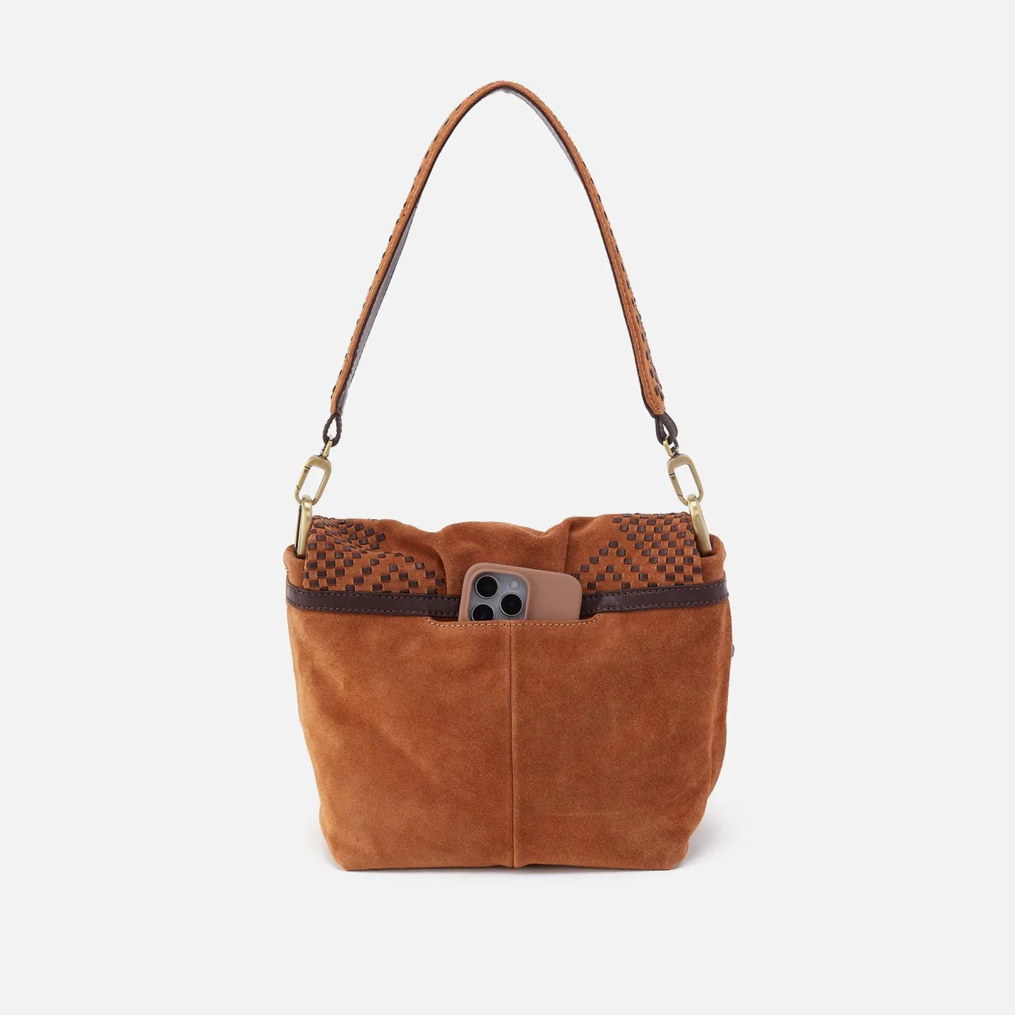 Harley Convertible Shoulder in Suede Leather - Oak Barrel sold by HOBO product image thumbnail 5
