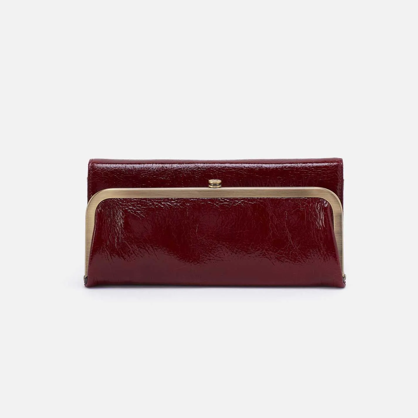 Rachel Continental Wallet in Aniline Gloss Leather - Garnet Gloss sold by HOBO