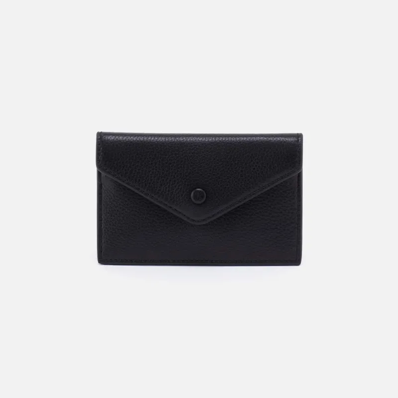 Goldie Card Case in Pebbled Leather - Black sold by HOBO