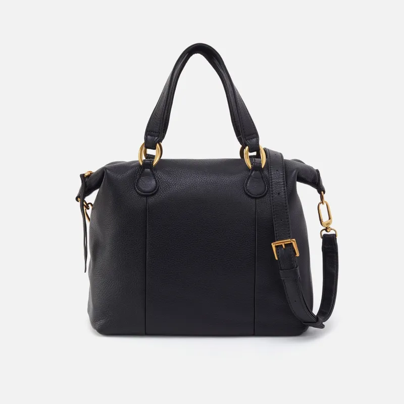 Harley Satchel In Pebbled Leather - Black sold by HOBO