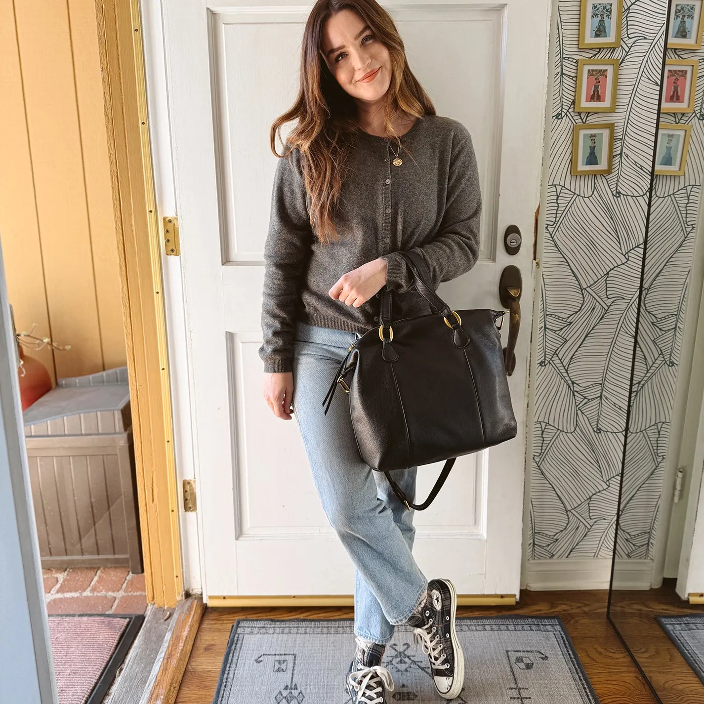 Harley Satchel In Pebbled Leather - Black sold by HOBO product image thumbnail 2