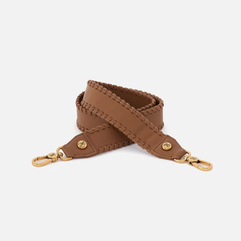 Whipstitch Guitar Strap In Pebbled Leather - Timber Brown sold by HOBO