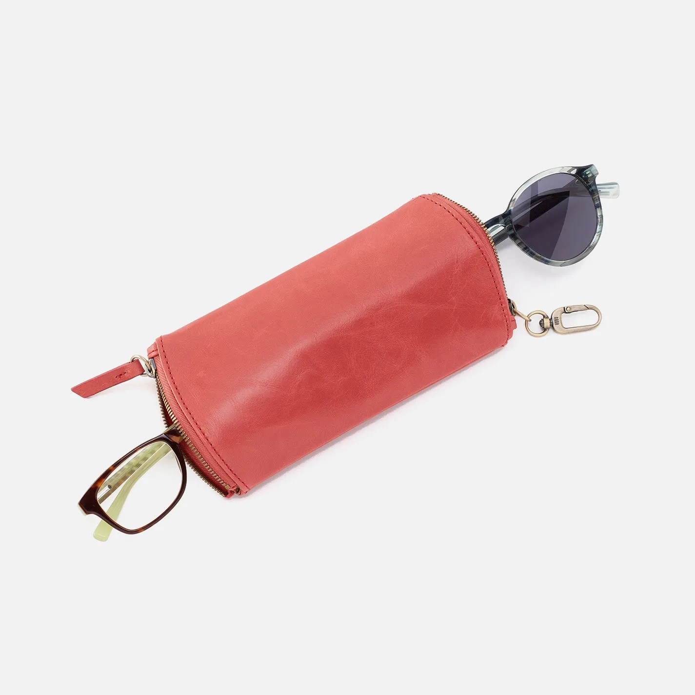 Spark Double Eyeglass Case In Polished Leather - Pink Mirage sold by HOBO product image thumbnail 2