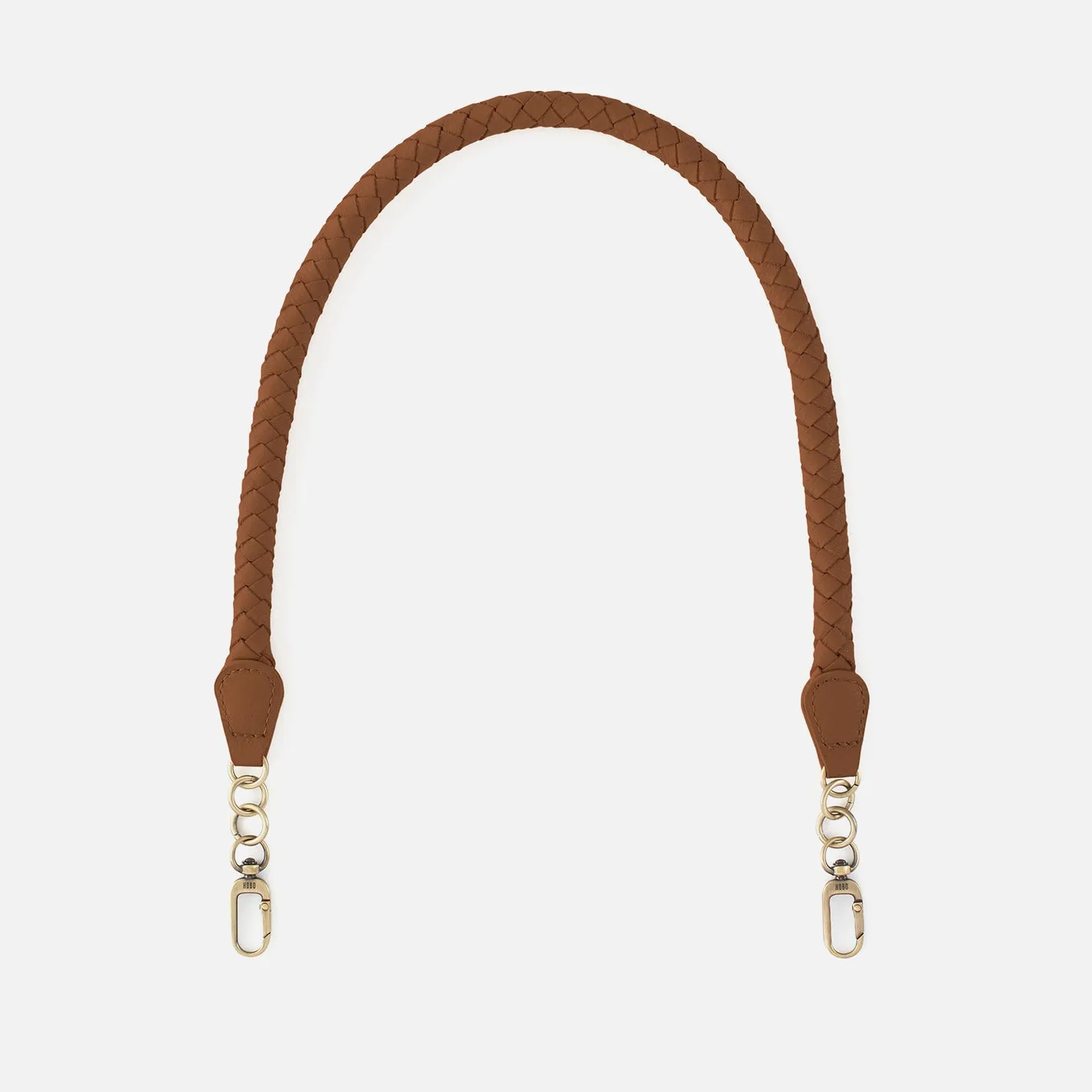 Skinny Braid Strap In Pebbled Leather - Timber Brown sold by HOBO