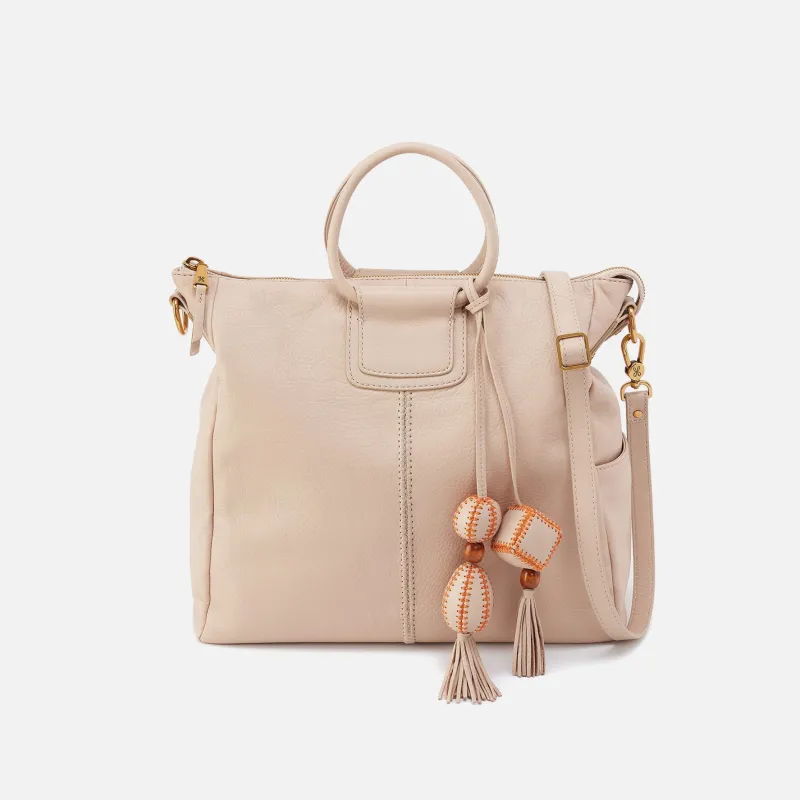 Sheila Large Satchel With Charm In Pebbled Leather - Stonewash made by HOBO