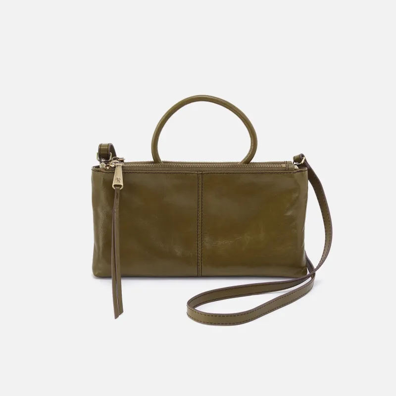 Sable Crossbody In Polished Leather - Olive Veil sold by HOBO