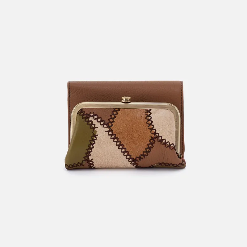 Robin Compact Wallet In Pebbled Leather - Timber Brown made by HOBO