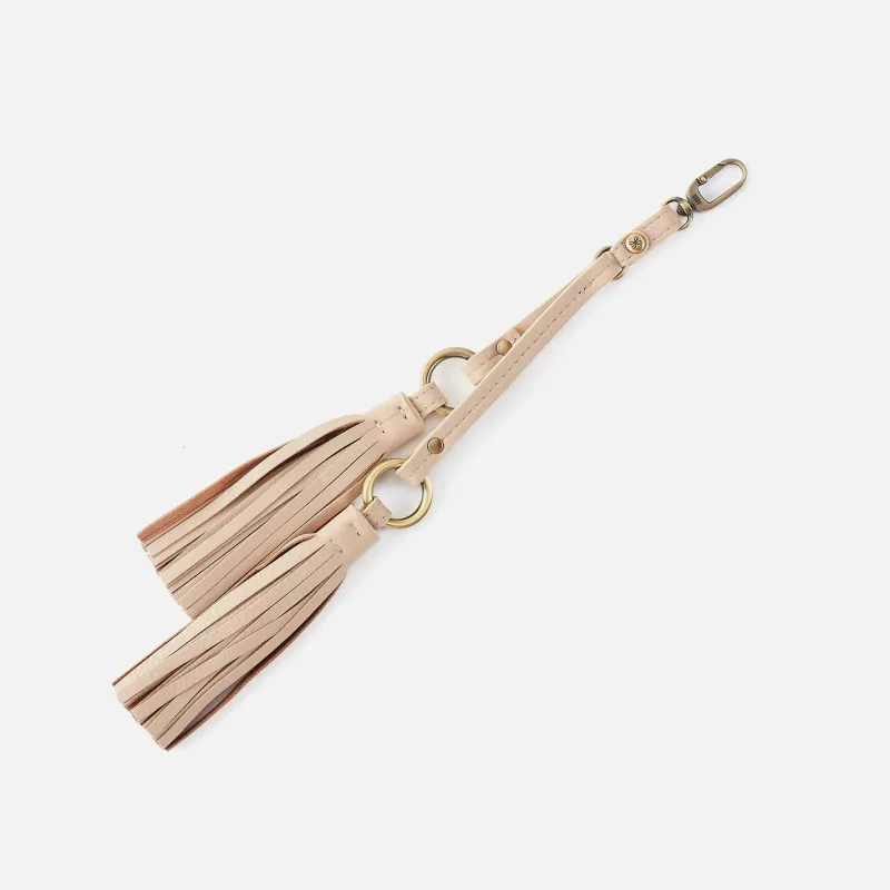 Ring Tassel Swag In Pebbled Leather - Stonewash sold by HOBO