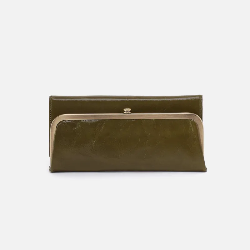 Rachel Continental Wallet In Polished Leather - Olive Veil sold by HOBO