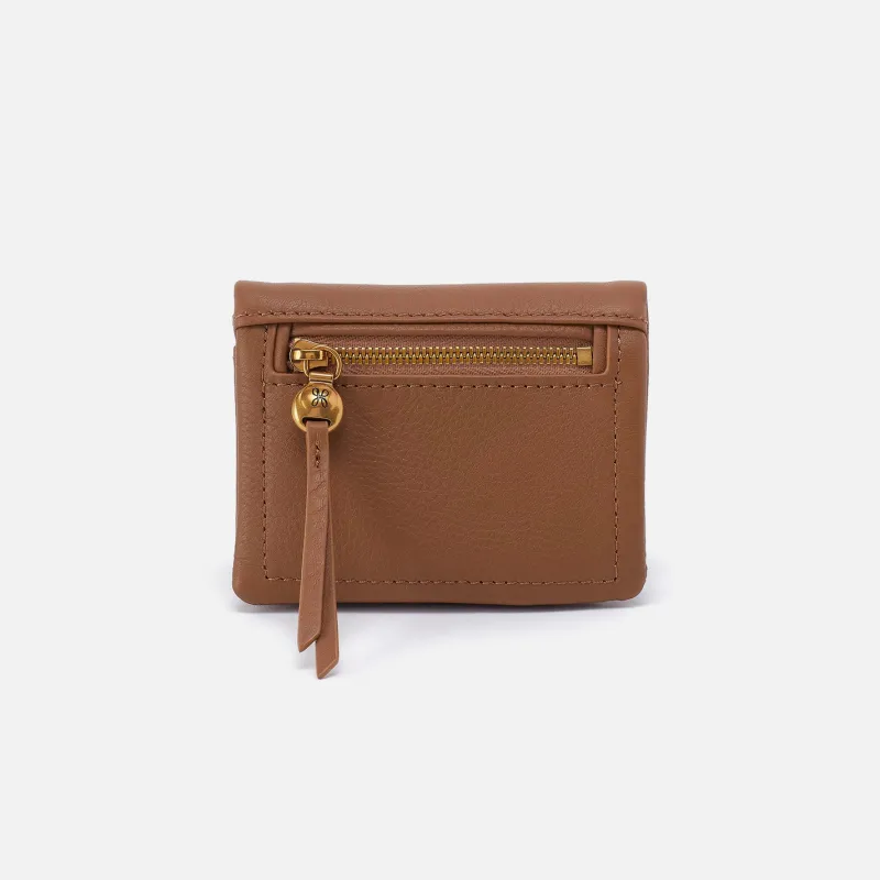 Lumen Mini Wallet In Pebbled Leather - Timber Brown sold by HOBO