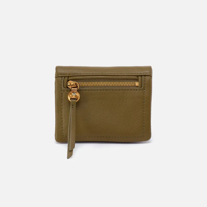 Lumen Mini Wallet In Pebbled Leather - Sunlit Sage sold by HOBO