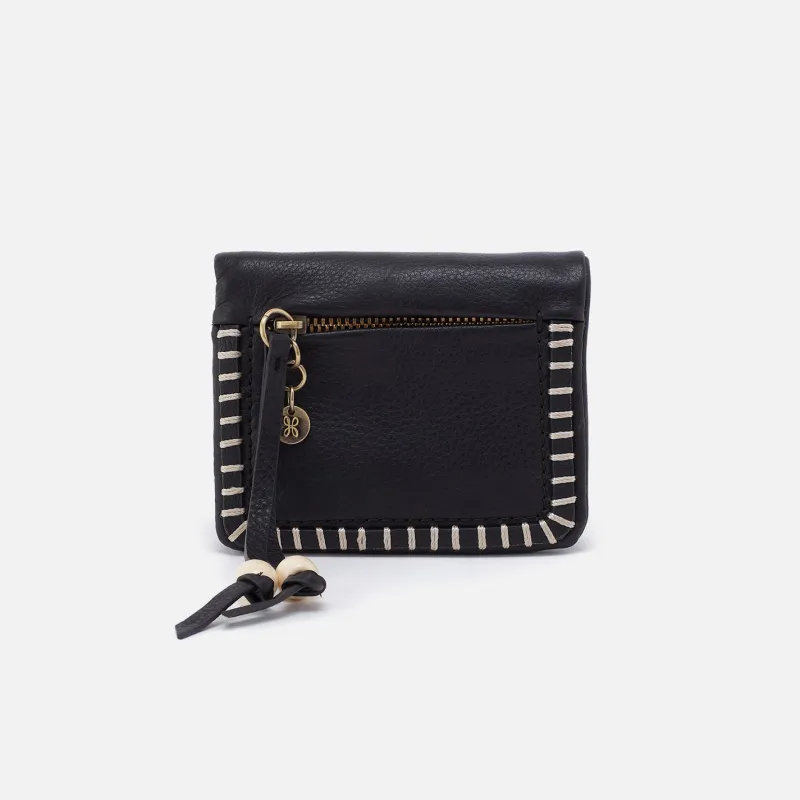 Lumen Mini Wallet In Cloud Leather - Black sold by HOBO