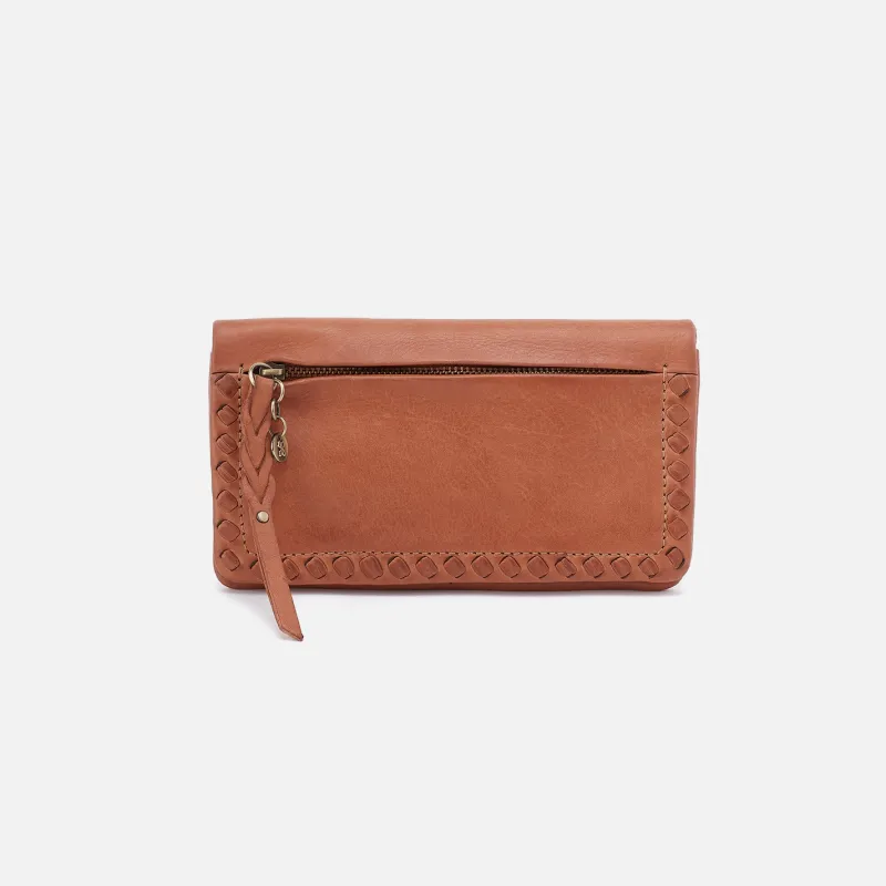 Lumen Continental Wallet In Washed Leather - Harvest Wheat sold by HOBO