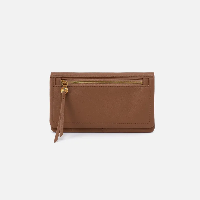Lumen Continental Wallet In Pebbled Leather - Timber Brown sold by HOBO