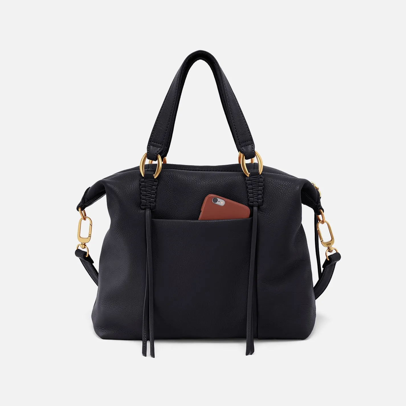 Harley Satchel In Pebbled Leather - Black sold by HOBO product image thumbnail 4