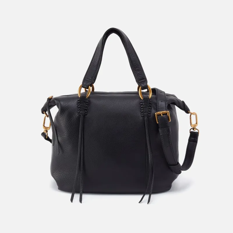 Harley Satchel In Pebbled Leather - Black sold by HOBO