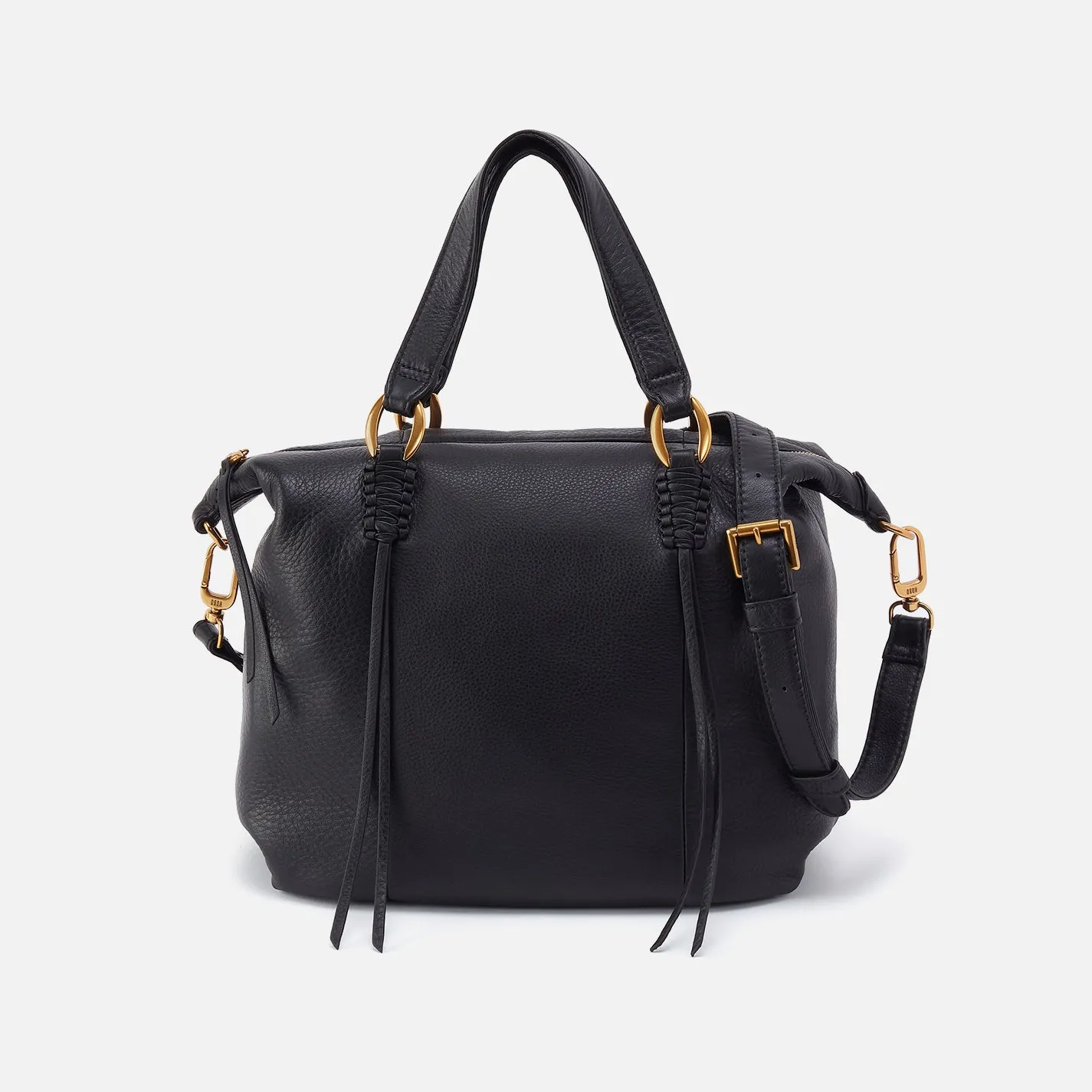 Harley Satchel In Pebbled Leather - Black sold by HOBO