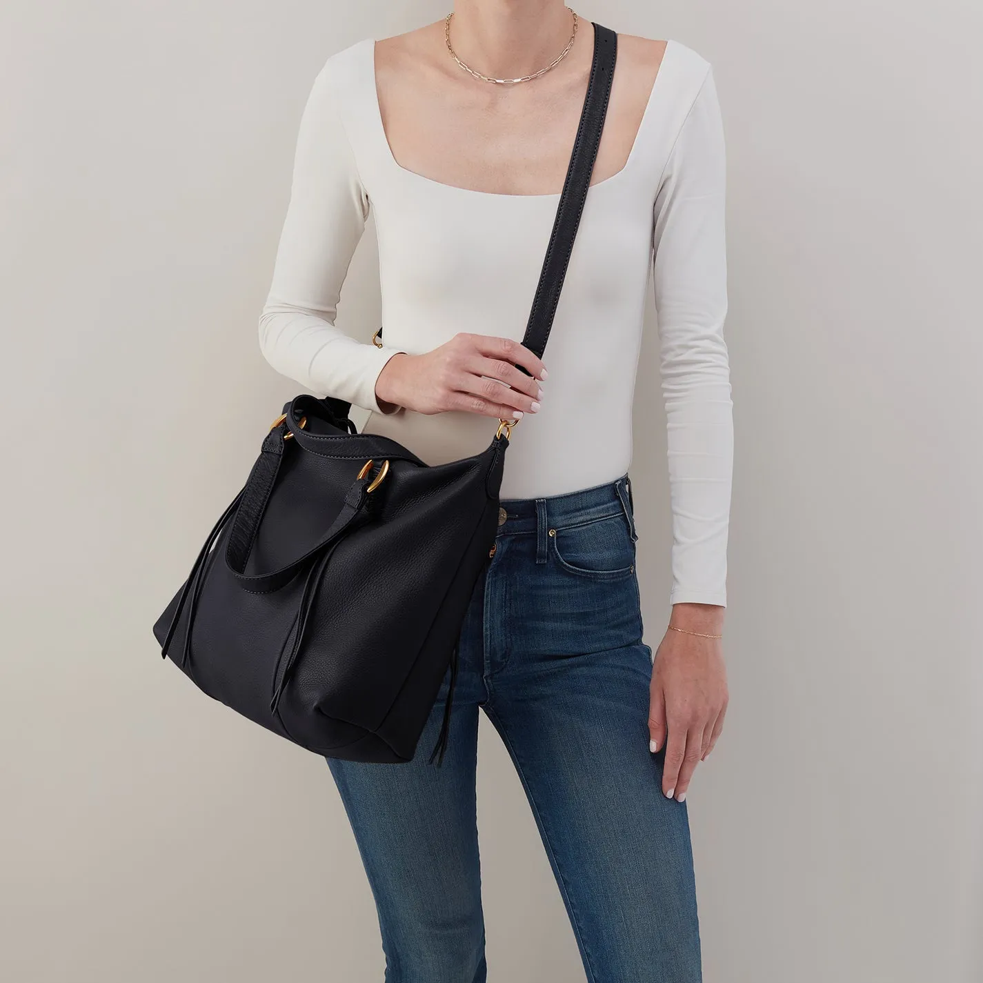 Harley Satchel In Pebbled Leather - Black sold by HOBO product image thumbnail 2