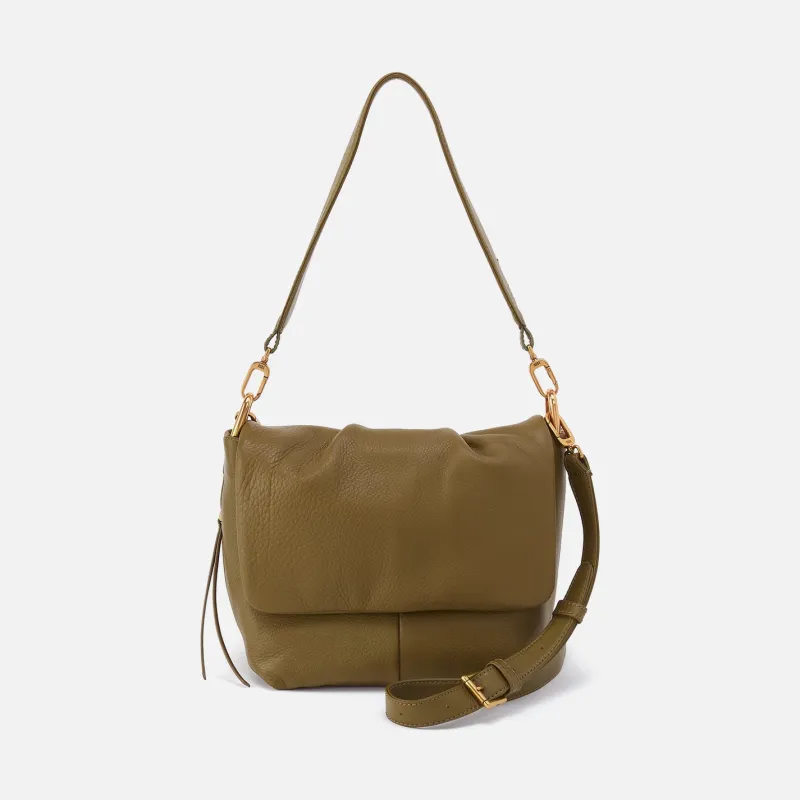 Harley Convertible Shoulder Bag In Pebbled Leather - Sunlit Sage made by HOBO
