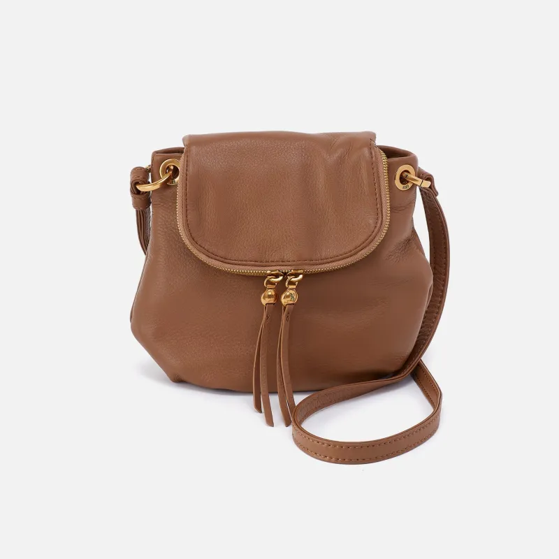Fern Zip-Flap Crossbody In Pebbled Leather - Timber Brown made by HOBO