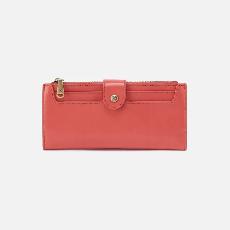 Dunn Continental Wallet In Polished Leather - Pink Mirage sold by HOBO