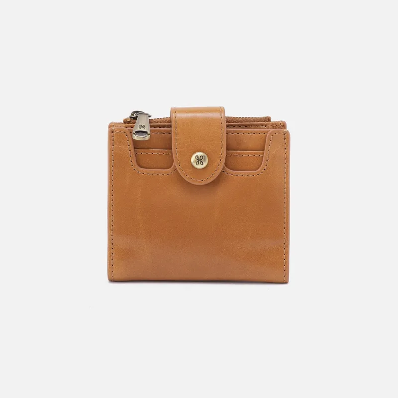Dunn Mini Wallet In Polished Leather - Natural sold by HOBO