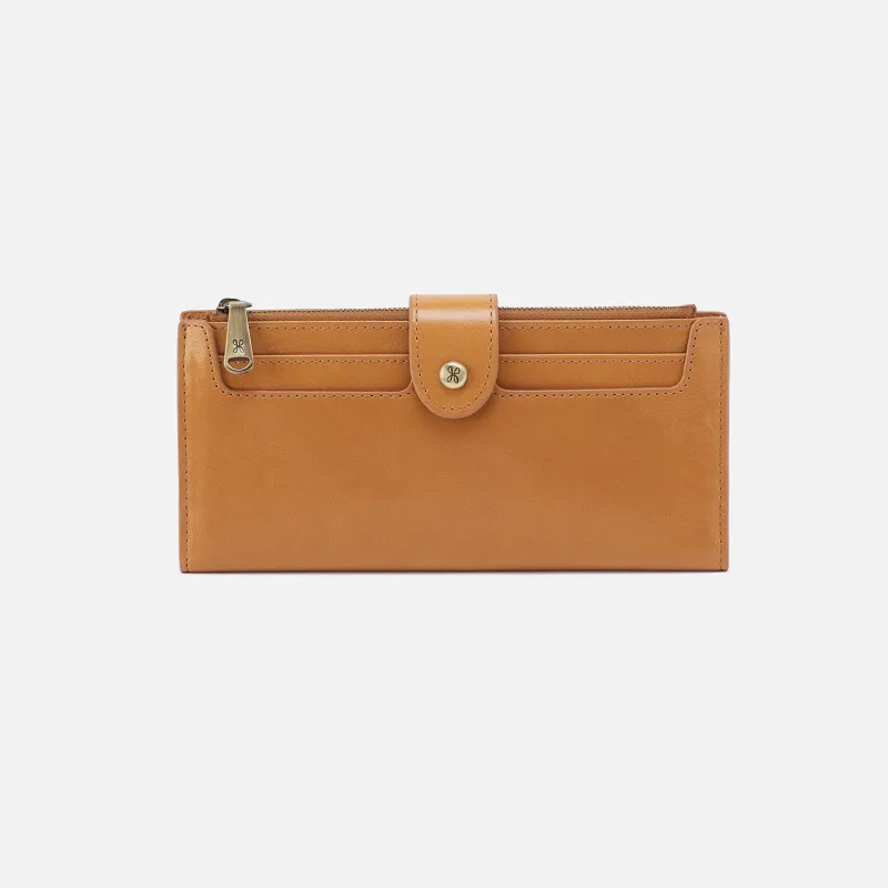 Dunn Continental Wallet In Polished Leather - Natural sold by HOBO
