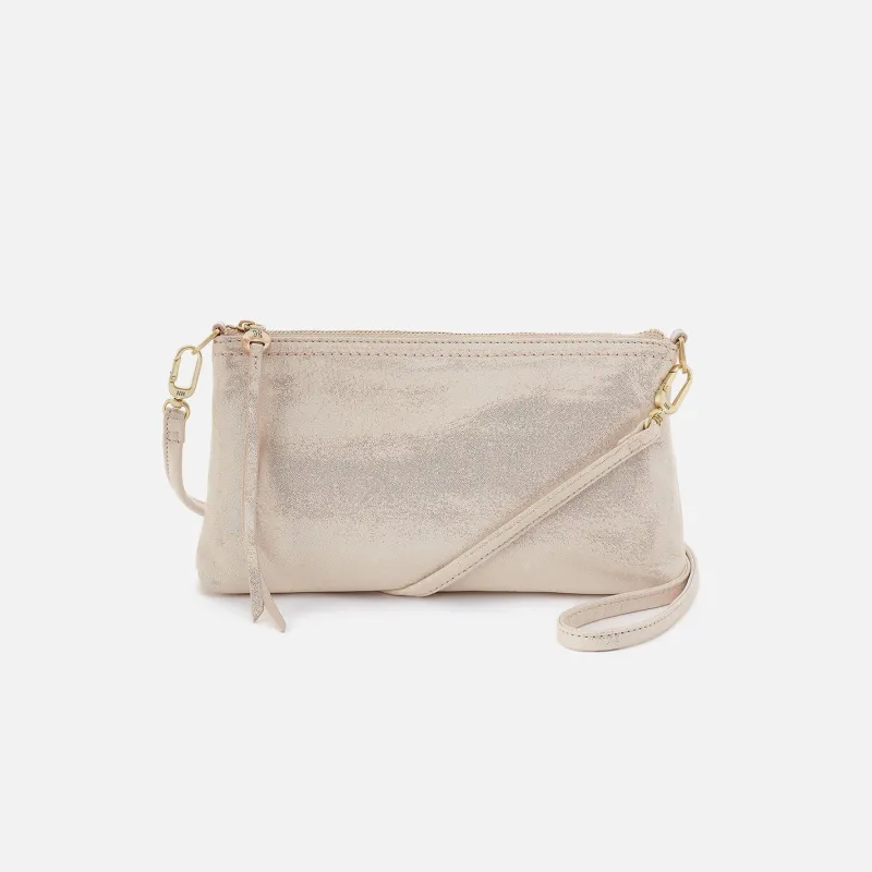 Darcy Crossbody In Metallic Leather - Sand Shimmer sold by HOBO