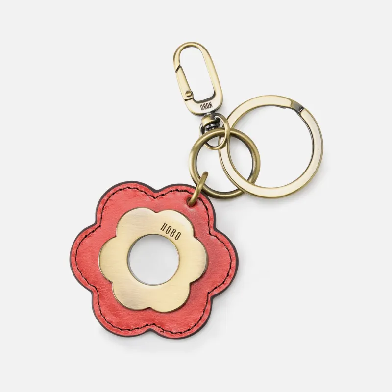 Daisy Keychain In Polished Leather - Pink Mirage sold by HOBO