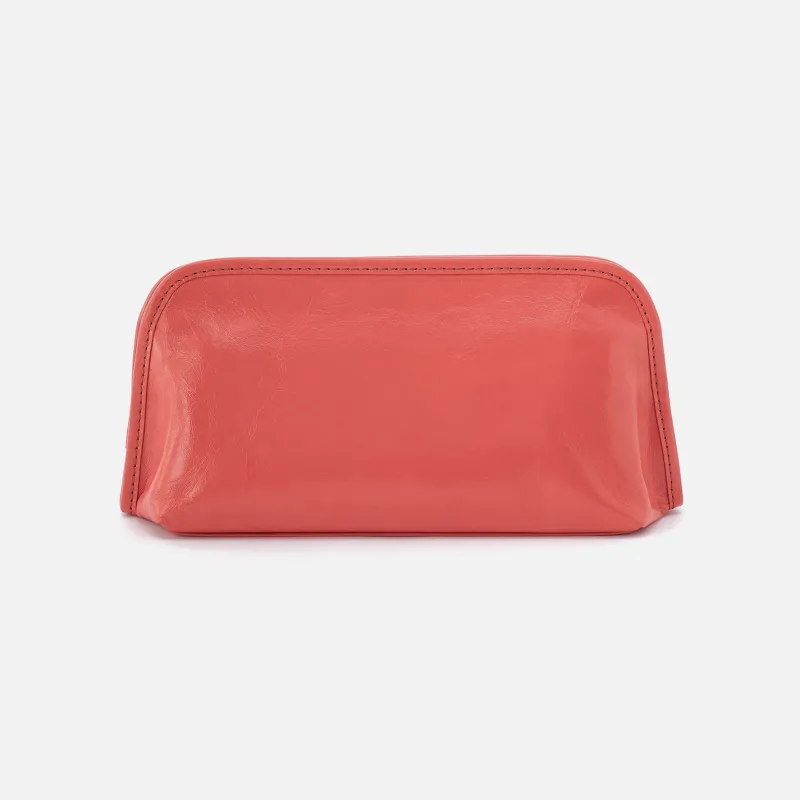 Beauty Brush Case In Polished Leather - Pink Mirage sold by HOBO