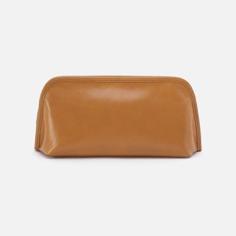 Beauty Brush Case In Polished Leather - Natural sold by HOBO