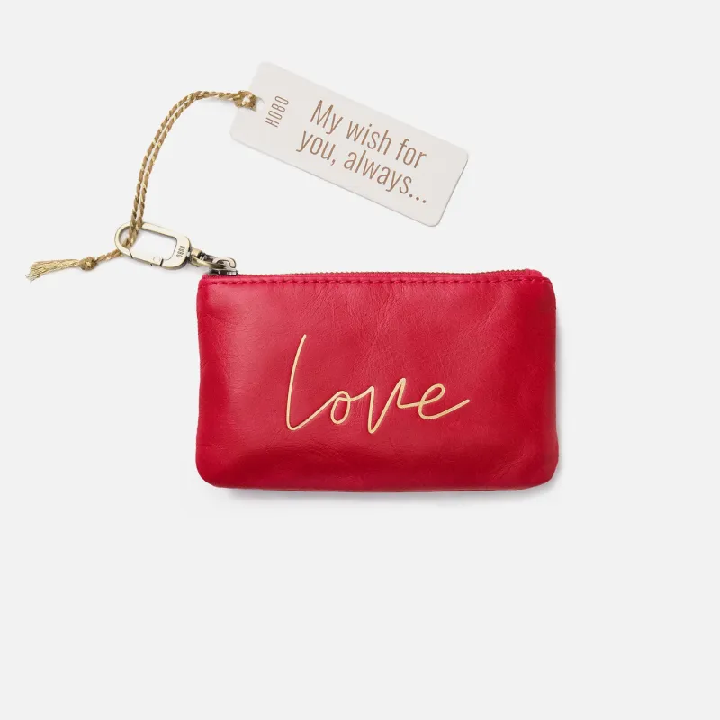Sentiment Pouch In Polished Leather - Hibiscus Love sold by HOBO
