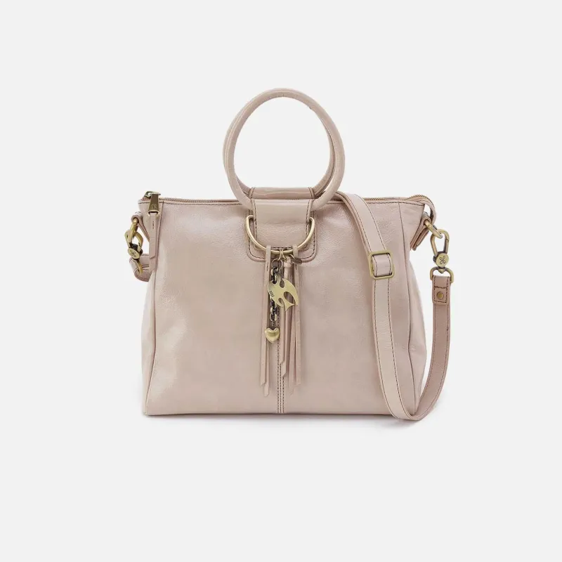 Sheila Medium Satchel in Gloss Leather - Stone Gloss sold by HOBO