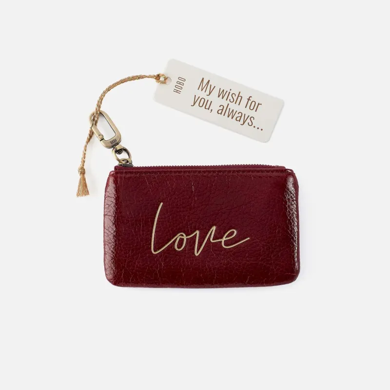 Sentiment Pouch in Gloss Leather - Garnet Gloss sold by HOBO