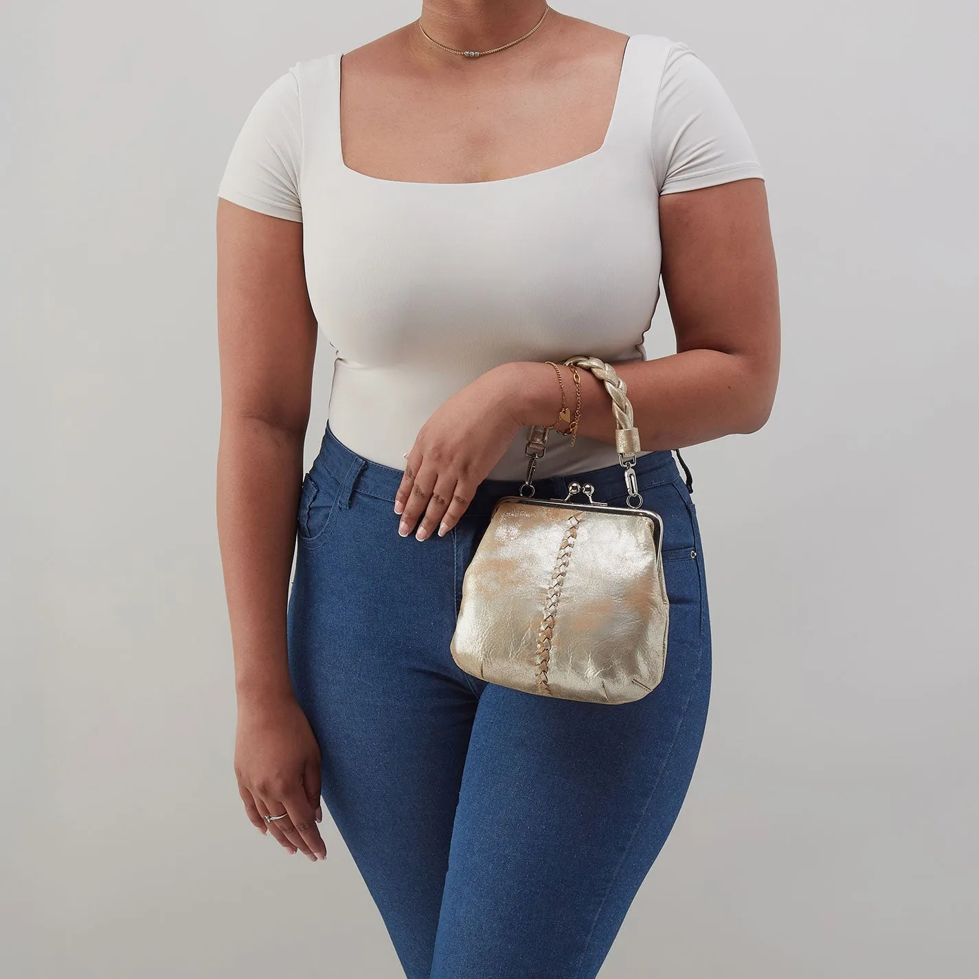 Alba Crossbody In Metallic Leather - Saddle Stardust sold by HOBO product image thumbnail 4