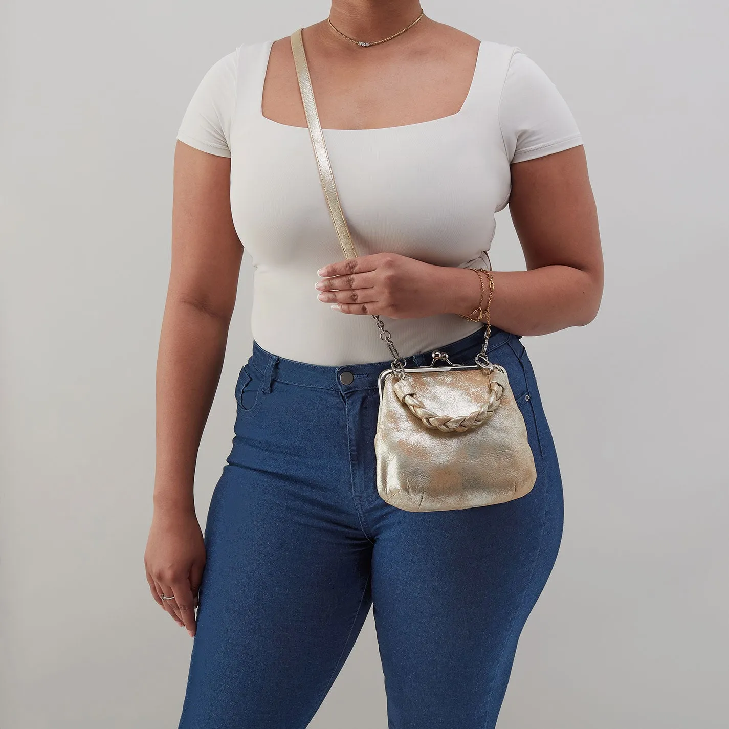 Alba Crossbody In Metallic Leather - Saddle Stardust sold by HOBO product image thumbnail 2