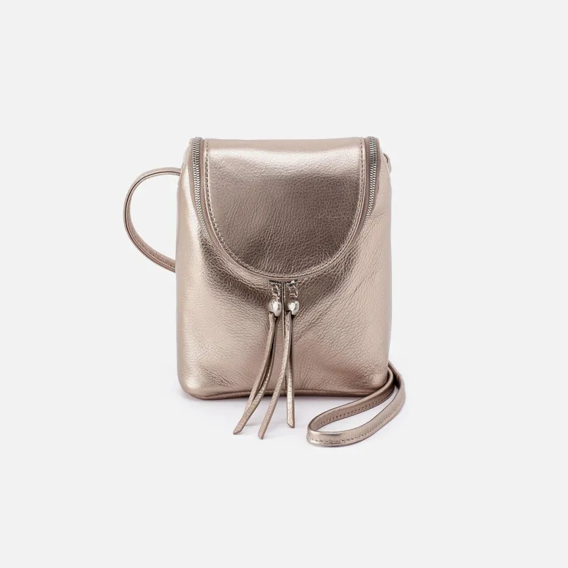 Fern Crossbody In Metallic Leather - Cameo Quartz made by HOBO